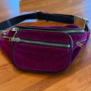 Alexander Wang Velvet Fanny Pack Waist Bag in Deep Magenta